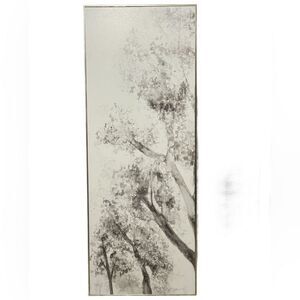 Monochrome Tree Art Print with Tall Rectangular Gold Frame